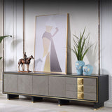 Glam biddiertem Speicher -TV -TV -Stand 3 Schubladen und 4 Türen TV -Schrank