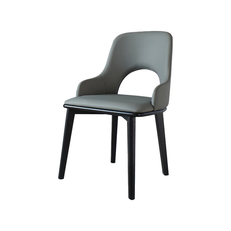 Contemporary PU Leather Dining Chairs Wood Arm Dining Chair for Home Use Clearhalo 'Dining Chairs' 'Dining Tables & Seating' 'dining_chair' 'furn' 'furn_dining_chair' 'Furniture' 'Kitchen & Dining Furniture' 1200x1200_83075cec-6144-49c6-9b9b-0f015cb98883