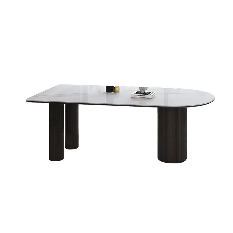 Irregular Shape White Table for Restaurant Sintered Stone Top Island Table with 3 Legs Clearhalo 'Dining Tables & Seating' 'Dining Tables' 'dining_table' 'furn' 'furn_dining_table' 'Furniture' 'furniture_dining_table' 'Kitchen & Dining Furniture' 'kitchen' 'kitchen_dining_table' 1200x1200_8307d495-396d-4a41-8cd0-1d6c856b5bd3