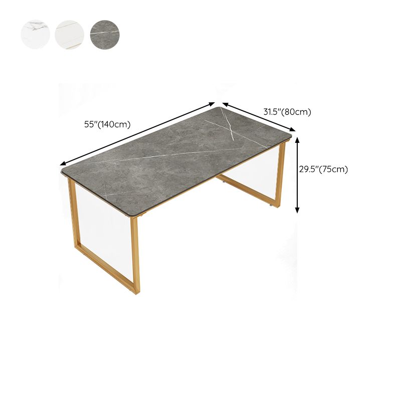 Glam Office Desk antieke afwerking rechthoekige computerbureau met metalen benen