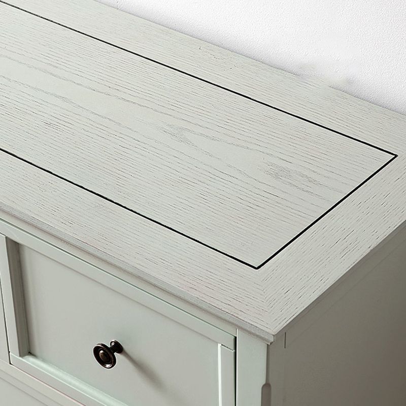 Cofre de almacenamiento de madera escandinava verde con cajones de cierre suave para el hogar