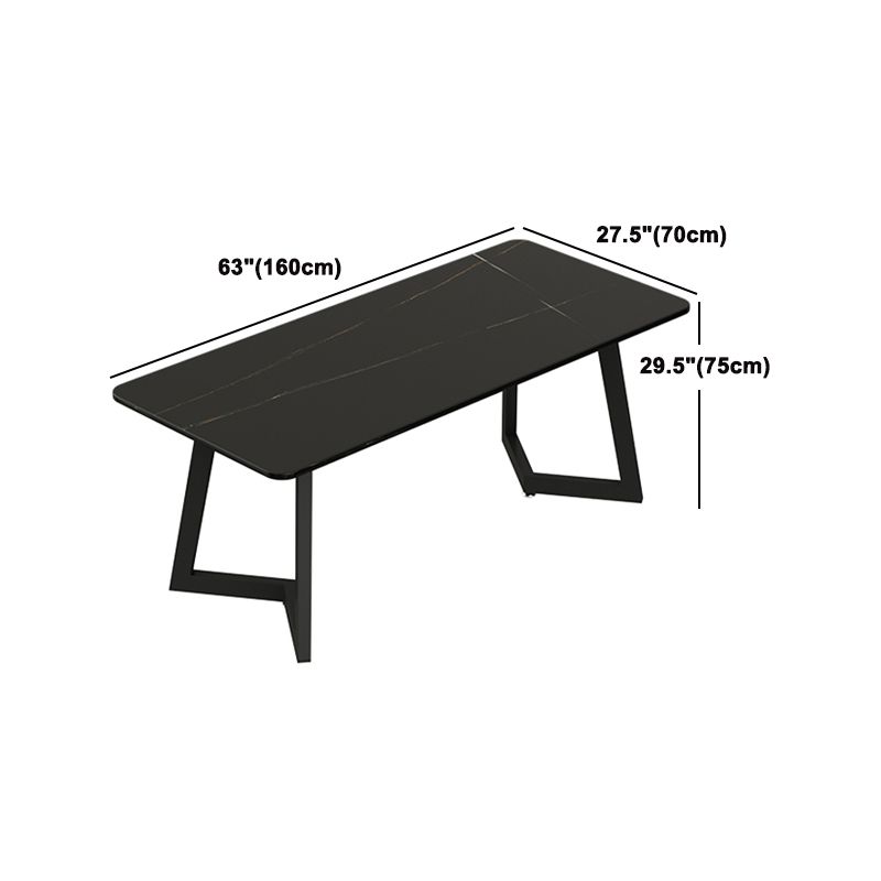 Modern 1/3/7 Pieces Dining Set Rectangle Stone Dining Table for Cafe Clearhalo 'Dining Room Sets' 'Dining Tables & Seating' 'dining_room_set' 'furn' 'furn_dining_room_set' 'Furniture' 'Kitchen & Dining Furniture' 1200x1200_830cd39d-98d7-45d5-bea9-5338990b6740