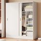 Contemporary Freestanding Wardrobe Armoire Wood Sliding Doors Wardrobe