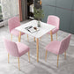 Glam Style Stone Top Dining Table with Gold 4 Legs for Living Room Clearhalo 'Dining Tables & Seating' 'Dining Tables' 'dining_table' 'furn' 'furn_dining_table' 'Furniture' 'Kitchen & Dining Furniture' 1200x1200_830e6180-7159-4b16-b1d2-7bc649c4d249