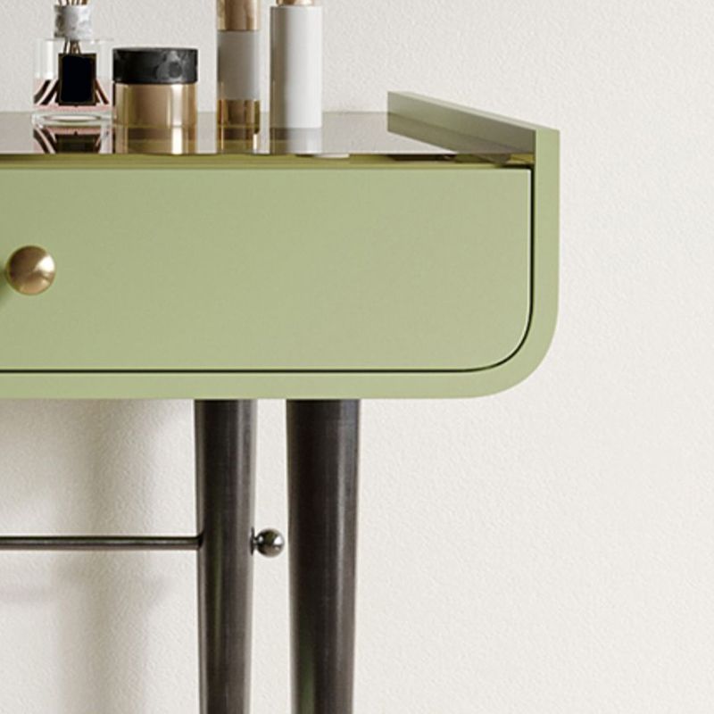 Tables de vanité verte de 16,53 "de largeur de largeur avec 2 tiroirs de rangement
