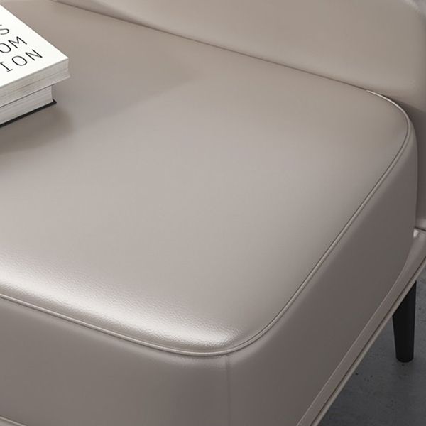 Genuine Leather Low-Back Bedroom Bench Modern 20"H Seating Bench with 4 Metal Legs Clearhalo 'Benches' 'Chairs & Seating' 'furn' 'furn_benches' 'Furniture' 'Living Room Furniture' 1200x1200_830e9816-42cb-4c4f-b445-f148ac5a080a