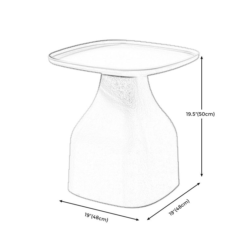 Plastic Tray Top End Table Square Pedestal Side Table - 14.96"/19.69" H