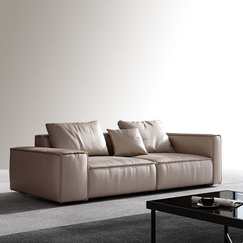 Genuine Leather Pillowed Back Cushions Sofa and Sectional with Wear Resistant Clearhalo 'furn' 'furn_sectionals' 'Furniture' 'furniture_sectionals' 'Living Room Furniture' 'Sectionals' 1200x1200_831073ec-7863-4a85-8967-d0f3cae9939d