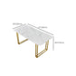 Rectangle Double Pedestal Dining Table Glam Faux Marble Table for Dining Room Clearhalo 'Dining Tables & Seating' 'Dining Tables' 'dining_table' 'furn' 'furn_dining_table' 'Furniture' 'Kitchen & Dining Furniture' 1200x1200_83112fec-0578-49b7-a44e-4e4eb702db27
