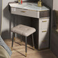 Glam Style White/gray Rock Slate Countertop Metal Base with 3/4 Drawer Dresser Clearhalo 'Bedroom Furniture' 'furn' 'furn_makeup_vanities' 'Furniture' 'Makeup Vanities' 'makeup_vanities' 1200x1200_83116051-5c3e-4c3b-831f-355fb96856dc