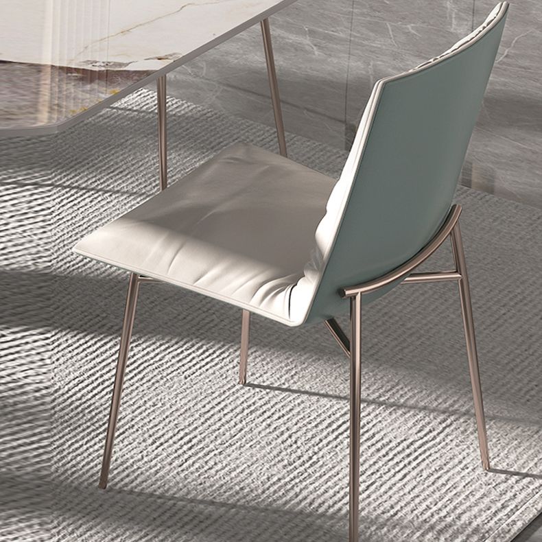 Modern Leather Dining Side Chair Luxury Solid Back Armless Chair for Kitchen Clearhalo ' kitchen&dining_furn' 'Dining Chairs' 'Dining Tables & Seating' 'dining_chair' 'furn' 'furn_dining_chair' 'Furniture' 'furniture_dining_chair' 'Kitchen & Dining Furniture' 'kitchen' 1200x1200_8312bcaf-e6d4-4128-a1e4-ac1504d2563f