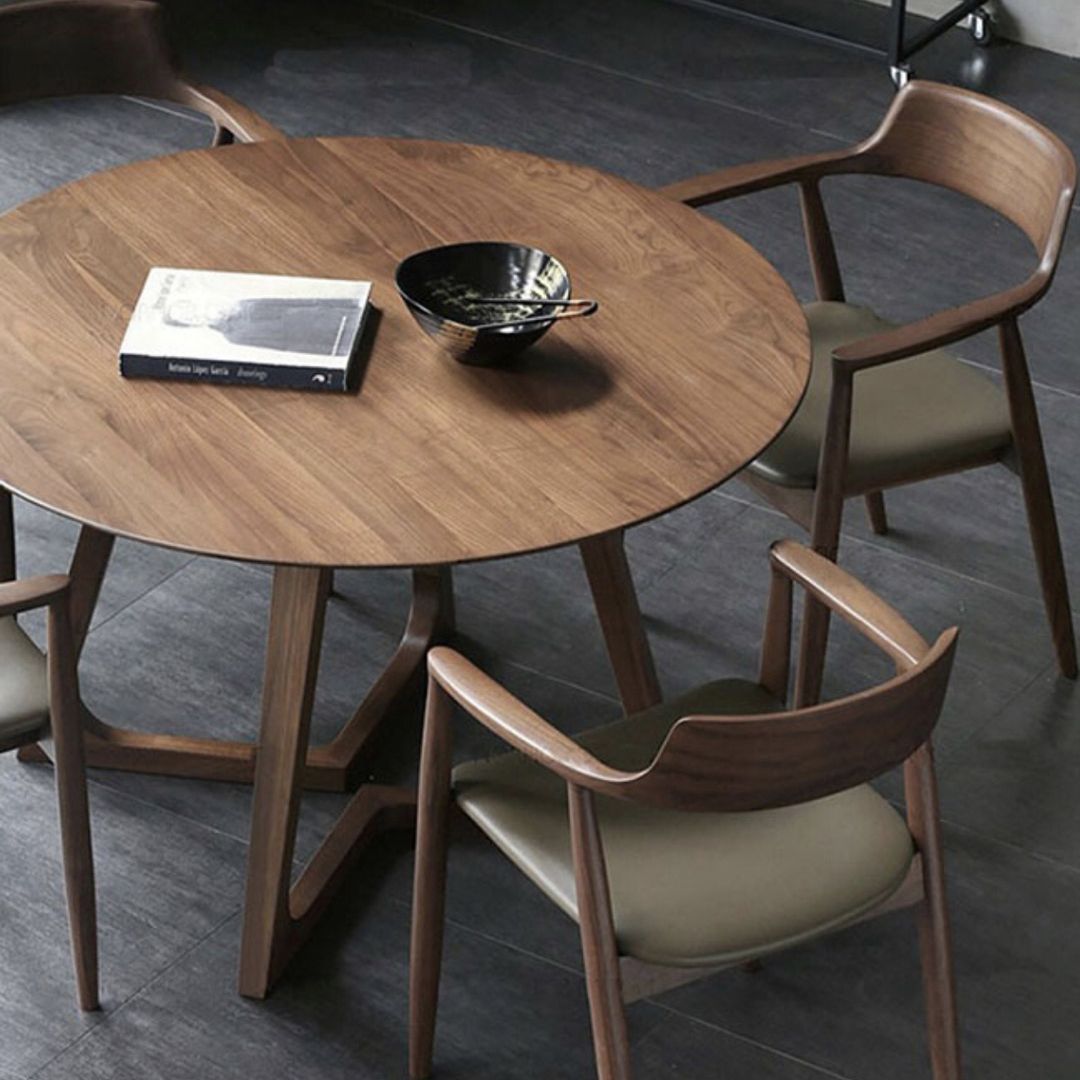 Round Wood Color Dining Table Solid Wood Table Modern with Double Pedestal Clearhalo ' dining_table' 'Dining Tables & Seating' 'Dining Tables' 'furn' 'furn_dining_table' 'Furniture' 'furniture_dining_table' 'Kitchen & Dining Furniture' 'kitchen&dining_furn' 'kitchen' 'kitchen_dining_table' 1200x1200_83160e13-efd9-4efe-8a23-208143747c48