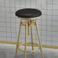 Glam Liftable Rotatable Counter Stool Iron Kitchen Bar Stool with Cushion and Pedal