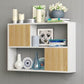 Modern Engineered Wood Bookcase, Geometric Bookshelf for Any Room, 25.5" H