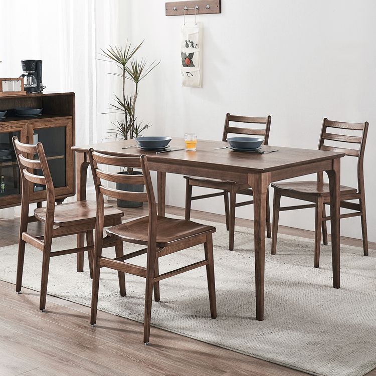 Table du site de salle à manger rectangle Simplicité Table en bois massif de style solide avec 4 pieds