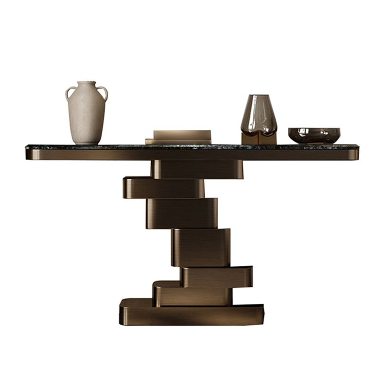 Tabla de acento de consola de mármol glamos con top rectángulo para hall