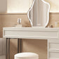 Contemporary Vanity Dressing Table in Beige with 2/5 Drawers