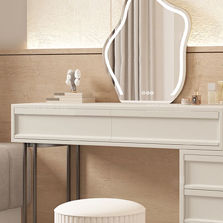 Contemporary Vanity Dressing Table in Beige with 2/5 Drawers