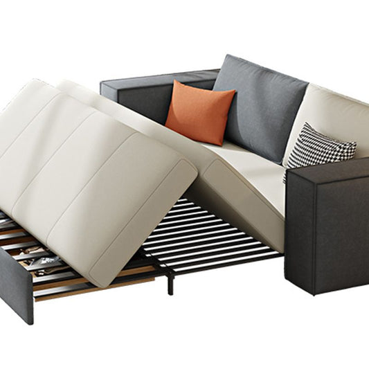 33.46 "Hフェイクレザースリーパーソファ布張りスクエアアームソファベッド