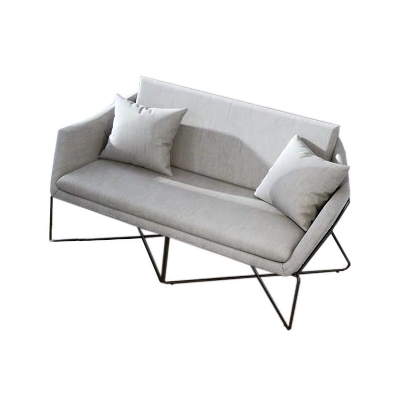 Hedendaagse stijl katoen wijd uitlopende armbank in grijs voor woonkamer