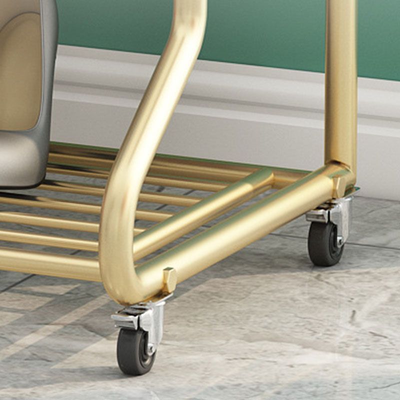 Moderne freistehende Castors Kleidung Kleiderbügel Rack mit Lagerbank