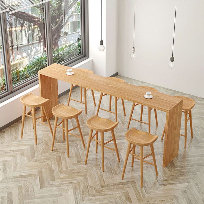 Luxurious Rectangle Pub Table Set 1/5/9 Pieces Wooden Counter Table with Backless Stools Clearhalo 'Bar Furniture' 'furn' 'furn_home_bar_bar_sets' 'Furniture' 'Home Bars & Bar Sets' 'home_bar_bar_sets' 'Kitchen & Dining Furniture' 1200x1200_831e8234-912c-4c0c-88ab-1a7e4e7be600