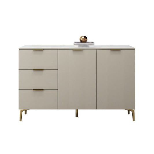Cassetto glam credenza in legno ingegnerizzato con banco di pietra per soggiorno