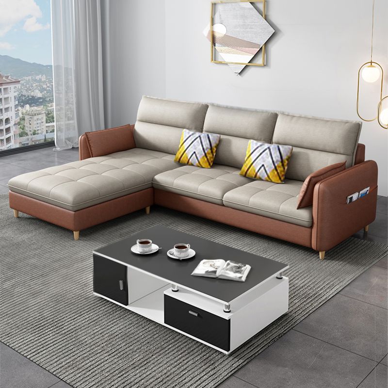 79.92"D x 56.3"W x 33.46"H 3-Seat Cushion Back Tufted Sectional with Storage Clearhalo 'furn' 'furn_sectionals' 'Furniture' 'furniture_sectionals' 'kitchen' 'kitchen_sectionals' 'Living Room Furniture' 'Sectionals' 1200x1200_832020a5-feb4-4f2b-a6c7-34533dbca0ca
