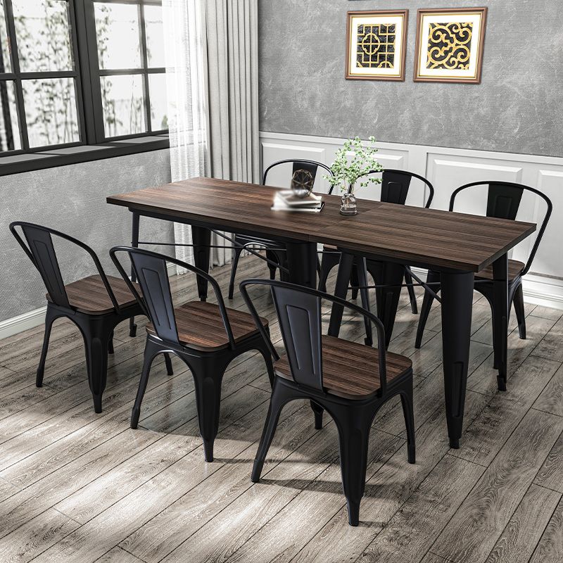 Industrial 1/3/4/5/7 Pieces Dinette Set Solid Wood Dining Table with Chairs Clearhalo 'Dining Room Sets' 'Dining Tables & Seating' 'dining_room_set' 'furn' 'furn_dining_room_set' 'Furniture' 'furniture_dining_room_set' 'Kitchen & Dining Furniture' 'kitchen&dining_furn' 'kitchen' 1200x1200_83207a13-0c0e-48e4-aed3-b5b7e41eead9