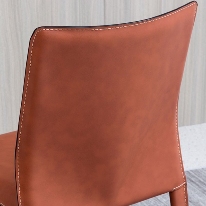 Contemporary Home Side Chair Faux Leather Solid Back Dining Chair Clearhalo 'Dining Chairs' 'Dining Tables & Seating' 'dining_chair' 'furn' 'furn_dining_chair' 'Furniture' 'Kitchen & Dining Furniture' 1200x1200_8320bd6e-2f71-45bc-9de1-dfdc3ac46747