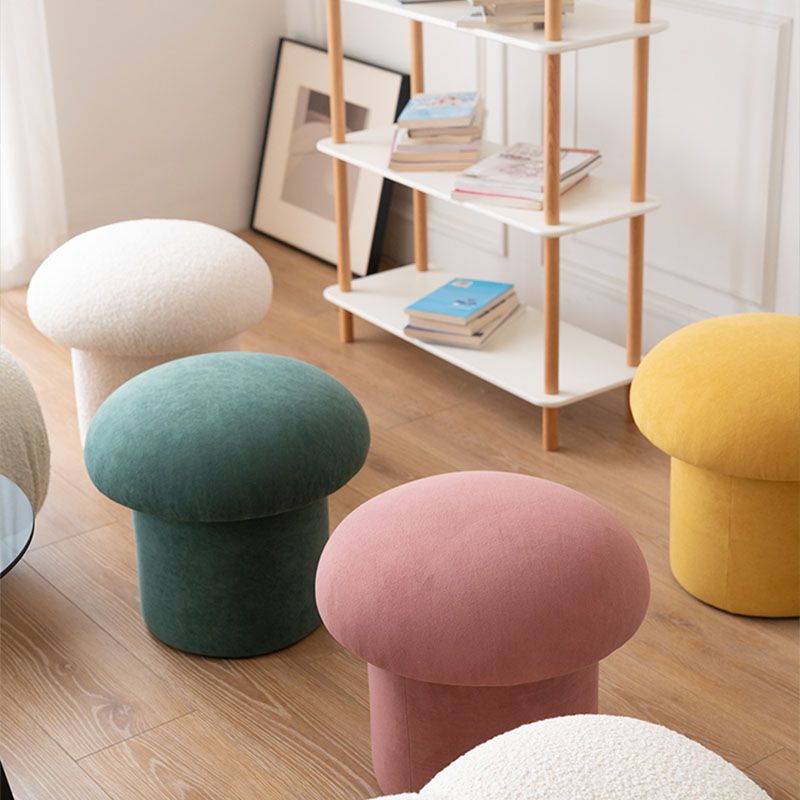 Plain Pouf Mushroom Shaped Sherpa Fade Resistant Upholstered Pouf Ottoman Clearhalo 'furn' 'furn_ottomans_poufs' 'Furniture' 'Living Room Furniture' 'Ottomans & Poufs' 'ottomans_poufs' 1200x1200_8320e4ad-d4f3-4046-b184-0fa57938a99d