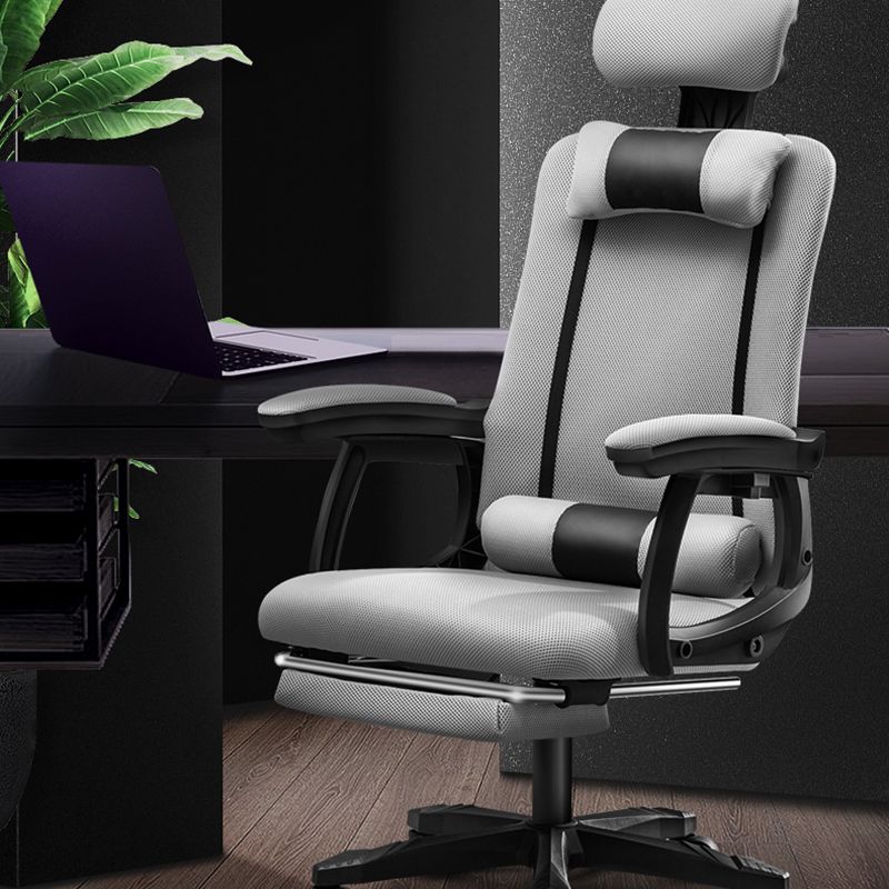 Black Nylon Frame Modern Computer Desk Chair with Wheels High Back Task Chair with Arms Clearhalo 'Furniture' 'furniture_office_chair' 'Office Chairs' 'Office Furniture' 'office_chair' 1200x1200_8320f6f6-1b3d-46c2-bf76-c080134d3d39