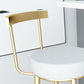 Taburete de bar de hierro con respaldo sin brazos Glam, taburete con cojín y pedal para cocina