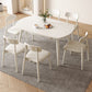 Contemporary White Easy Folding Stone Dining Table with 4 Wooden Legs