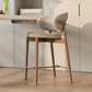 Solid Wood Dining Stools Low Back Upholstered Bar Stools with Footrest