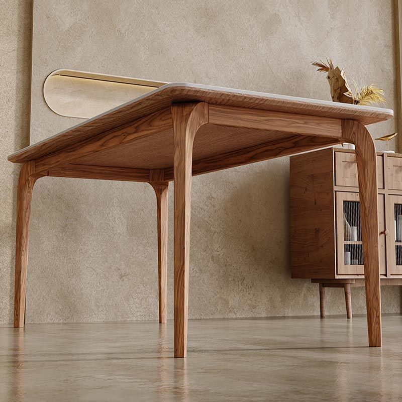 Rectangle Dining Table Solid Wood Base Dining Table for Kitchen Clearhalo 'Dining Tables & Seating' 'Dining Tables' 'dining_table' 'furn' 'furn_dining_table' 'Furniture' 'Kitchen & Dining Furniture' 1200x1200_8325ba01-3b18-4f1d-a78f-f9bba13a5ed0
