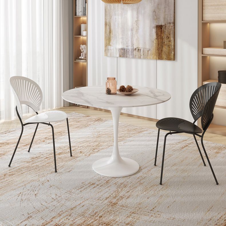 Round Tulip Base Modern Dining Table White Tone Fixed Table for Dining Room Clearhalo ' dining_table' 'Dining Tables & Seating' 'Dining Tables' 'furn' 'furn_dining_table' 'Furniture' 'furniture_dining_table' 'Kitchen & Dining Furniture' 'kitchen&dining_furn' 'kitchen' 'kitchen_dining_table' 1200x1200_832662c7-0dd7-4229-b2a4-5980afd34412