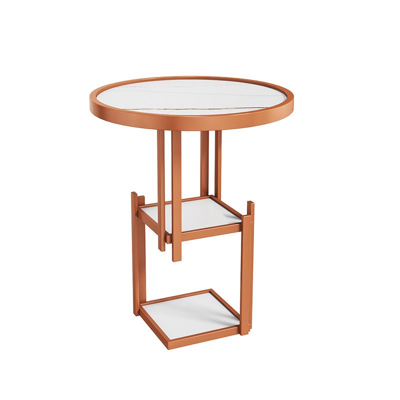 Moderno comodino aperto in pietra top 2-scaffali 22 pollici H Tavolo da notte