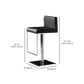 Armless Bar Stools Adjustable Height Dining Stool with Metal Base