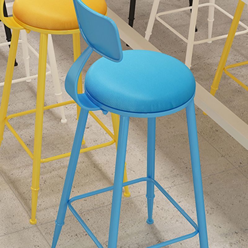 Modern Leather Seats Barstool Metal 4 Legs Base Colorful Bar Stool for Living Room Clearhalo 'Bar Furniture' 'Bar Stools' 'bar_stools' 'furn' 'furn_bar_stools' 'furniture_bar_stools' 'Kitchen & Dining Furniture' 'kitchen&dining_furn' 'kitchen' 'kitchen_furn' Furniture' 1200x1200_832943fe-1525-4f33-b716-79b946e268c2