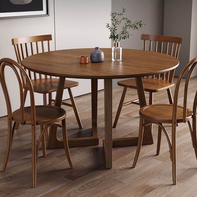 Dining Room Dinner Table Round Wood Top Kitchen Dining Table Clearhalo 'Dining Tables & Seating' 'Dining Tables' 'dining_table' 'furn' 'furn_dining_table' 'Furniture' 'Kitchen & Dining Furniture' 1200x1200_8329fa11-955b-4db7-825c-926620a3c8ca
