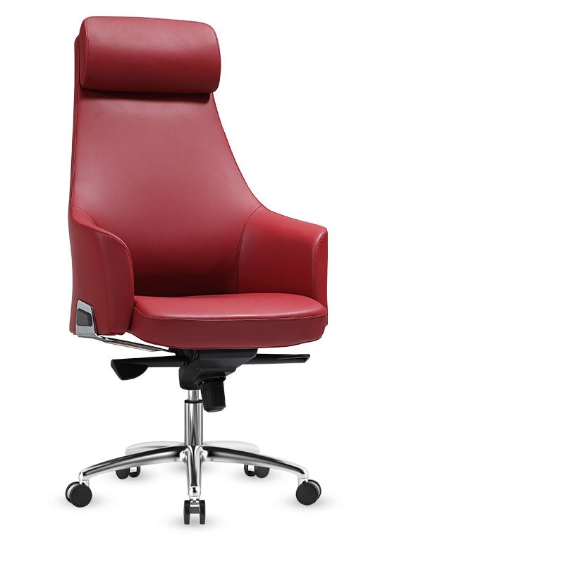Contemporary Desk Chair Padded Arms Leather Advanced Office Chair Clearhalo 'furn' 'furn_office_chair' 'Furniture' 'Office Chairs' 'Office Furniture' 'office_chair' 1200x1200_832be310-b6eb-4e8a-8baf-0766e95178cd