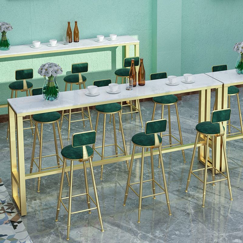 Glam Metal Upholstered Bar Stool Indoor Barstool with Iron Legs and Low Back,Cushion Clearhalo 'Bar Furniture' 'Bar Stools' 'bar_stools' 'furn' 'furn_bar_stools' 'furniture_bar_stools' 'Kitchen & Dining Furniture' 'kitchen&dining_furn' 'kitchen' 'kitchen_furn' Furniture' 1200x1200_832e45e2-514e-4b89-8d14-7a1db83aa9fb