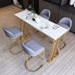 White Glam Style Bar Table in Faux Marble and Metal Bar Table for Dining Room Clearhalo 'Bar Furniture' 'Bar Tables' 'bar_tables' 'furn' 'furn_bar_tables' 'Furniture' 'furniture_bar_tables' 'Kitchen & Dining Furniture' 1200x1200_832f5480-f45a-468b-a3ca-7915da10e3fe