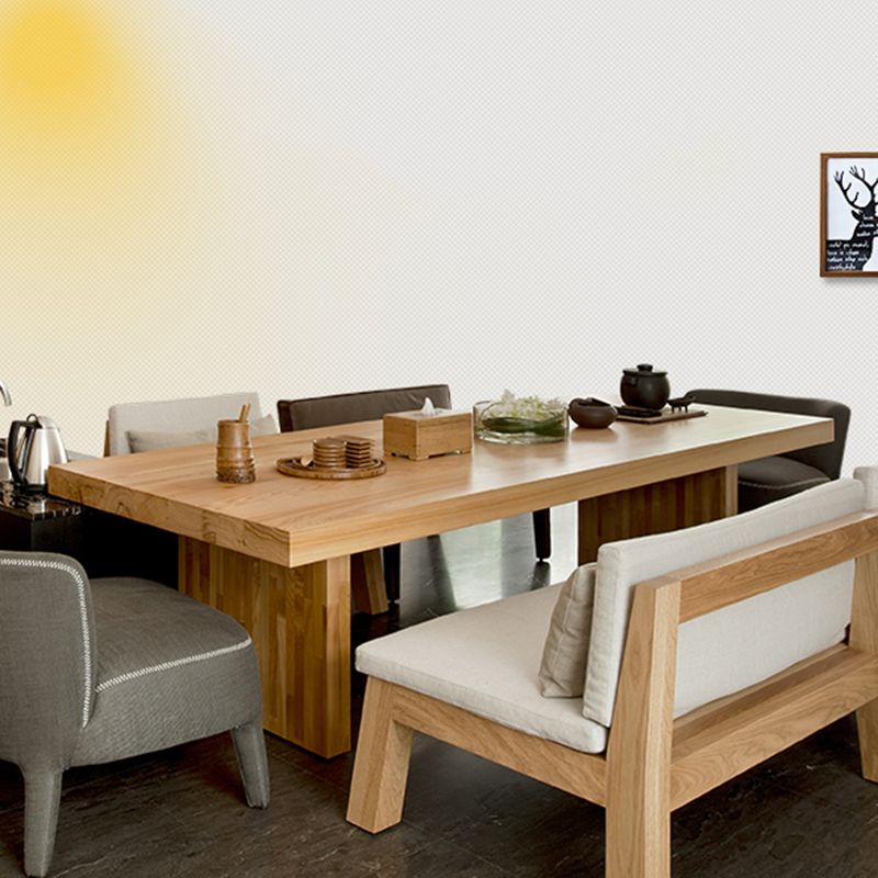 Rectangle Casual Dining Table Brown Tone Fixed Table with Pinewood Solid Wood Clearhalo ' dining_table' 'Dining Tables & Seating' 'Dining Tables' 'furn' 'furn_dining_table' 'Furniture' 'furniture_dining_table' 'Kitchen & Dining Furniture' 'kitchen&dining_furn' 'kitchen' 'kitchen_dining_table' 1200x1200_833009e0-9f9d-4437-b43e-0c2c3e774bdf