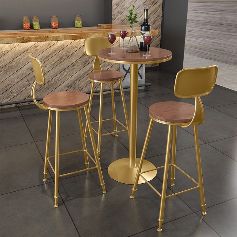 Glam Style Iron Bar Table Round Top Indoor Pedestal Bistro Table 23"W x 41"H Clearhalo 'Bar Furniture' 'Bar Tables' 'bar_tables' 'furn' 'furn_bar_tables' 'Furniture' 'Kitchen & Dining Furniture' 1200x1200_83314993-44a2-4942-aaaa-3b69852e1b2a