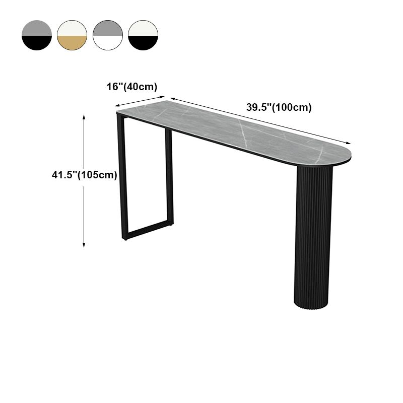 Modern Marble Bar Table with Specialty Table Top Double Pedestal Table- 41.3" H Clearhalo 'Bar Furniture' 'Bar Tables' 'bar_tables' 'furn' 'furn_bar_tables' 'Furniture' 'furniture_bar_tables' 'Kitchen & Dining Furniture' 1200x1200_8333401e-85e8-4f3c-b262-54ed071a5245