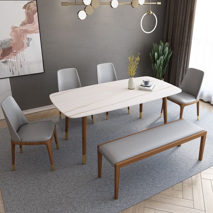 Simple White Rectangle Shape Dining Table Sintered Stone Standard Dining Table for Kitchen Clearhalo ' dining_table' 'Dining Tables & Seating' 'Dining Tables' 'furn' 'furn_dining_table' 'Furniture' 'furniture_dining_table' 'Kitchen & Dining Furniture' 'kitchen&dining_furn' 'kitchen' 'kitchen_dining_table' 1200x1200_83337361-7861-4361-8d89-f05b6216b289