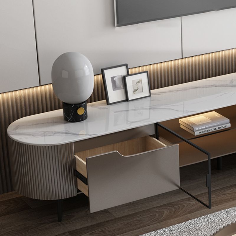 Stone Media Console TV Stand Modern TV Stand Console with Drawers Clearhalo 'furn' 'furn_tv_stands_entertainment_centers' 'Furniture' 'Living Room Furniture' 'TV Stands & Entertainment Centers' 'TV Stands & Media Storage Furniture' 'tv_stands_entertainment_centers' 1200x1200_8335ab19-854f-40a6-840c-7c3a79558a36