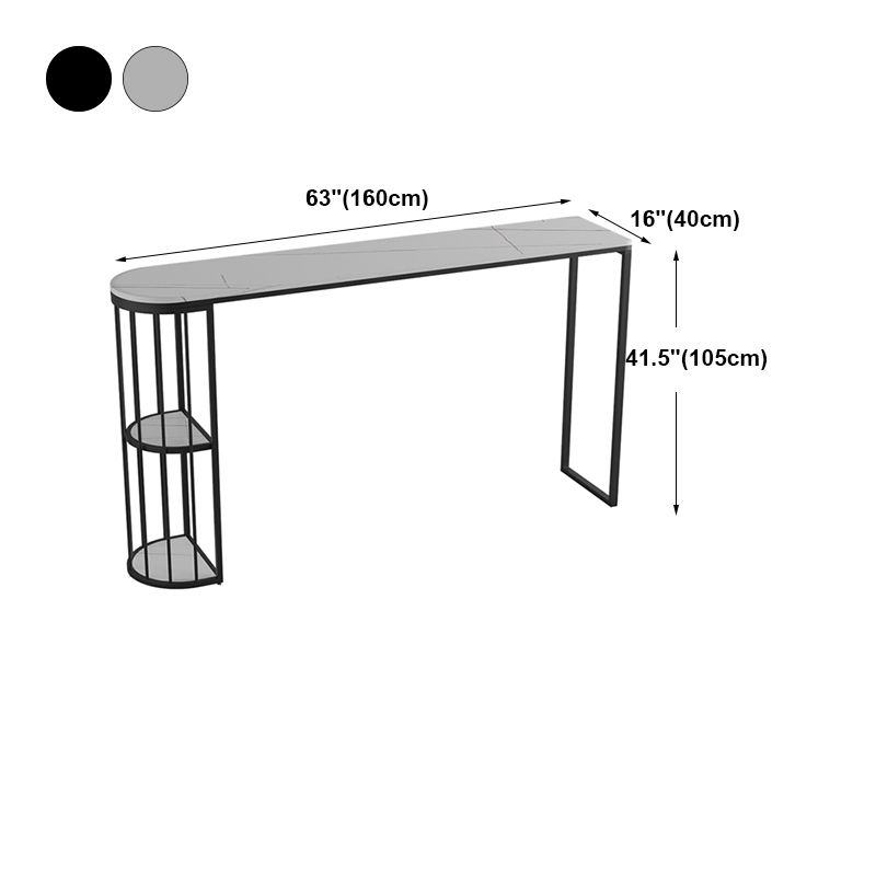 Modern Bar Dining Table Indoor Bar Height Table with Shelves 42-Inch Top in Black Clearhalo 'Bar Furniture' 'Bar Tables' 'bar_tables' 'furn' 'furn_bar_tables' 'Furniture' 'furniture_bar_tables' 'Kitchen & Dining Furniture' 'kitchen&dining_furn' 'kitchen' 1200x1200_8336bc99-645d-40b9-b9c4-59320b98e871